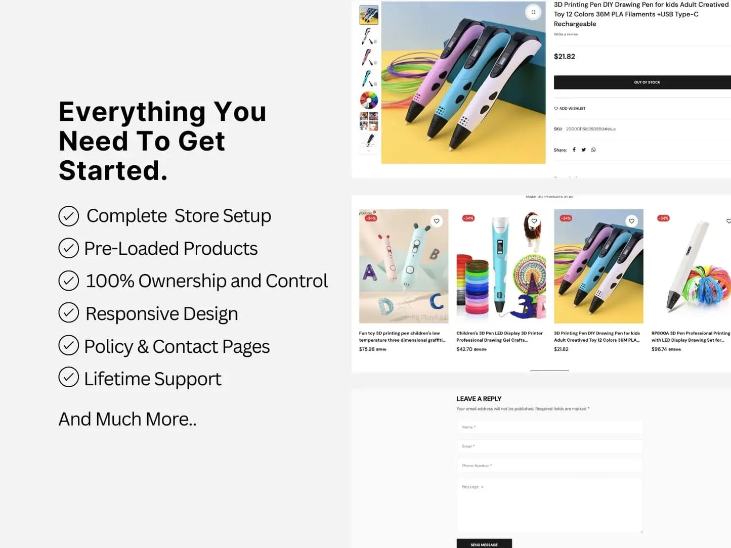 3D Printer Shopify Premium Dropship Store & Ecommerce Website The Stores Project