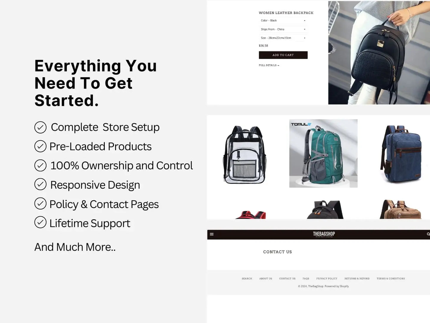 Bag Shop Shopify Starter Dropship Store & Ecommerce Website The Stores Project