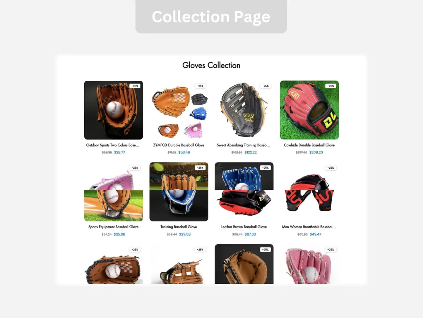 Baseball Shopify Starter Dropship Store & Ecommerce Website The Stores Project