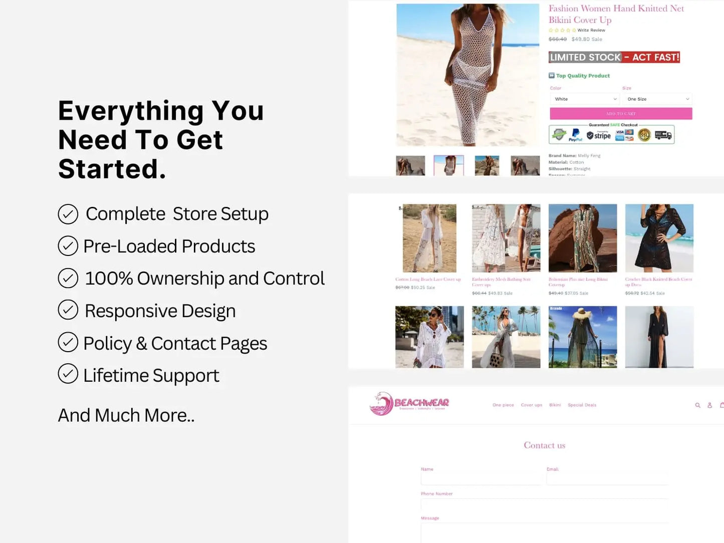 Beach Wear Shopify Starter Dropship Store & Ecommerce Website The Stores Project