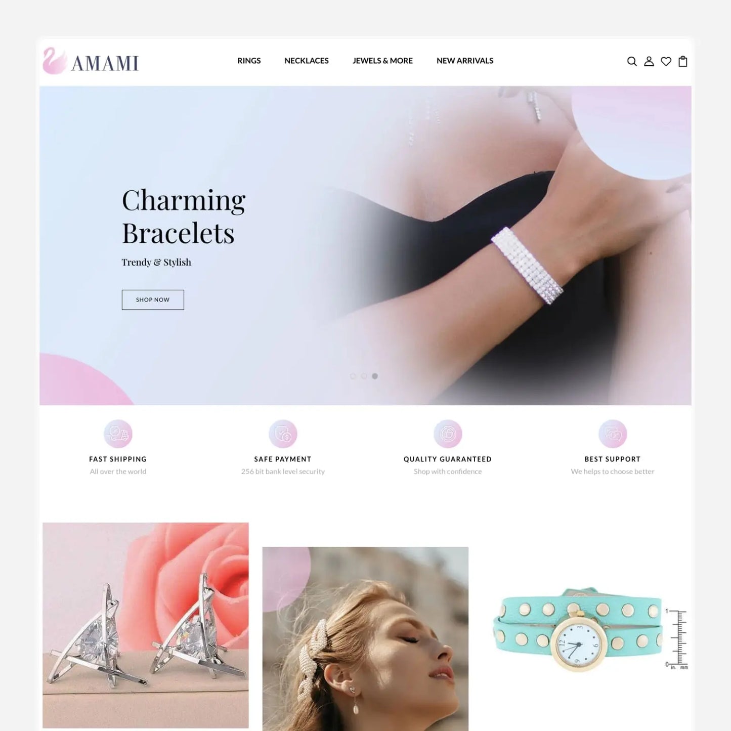 Beautiful Jewelry Shopify Premium Dropship Store & Ecommerce Website The Stores Project