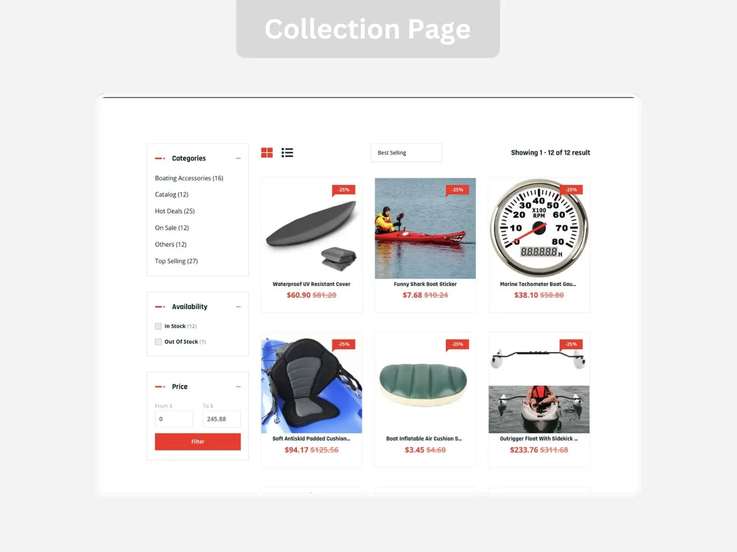 Boating Accessories Shopify Starter Dropship Store & Ecommerce Website The Stores Project
