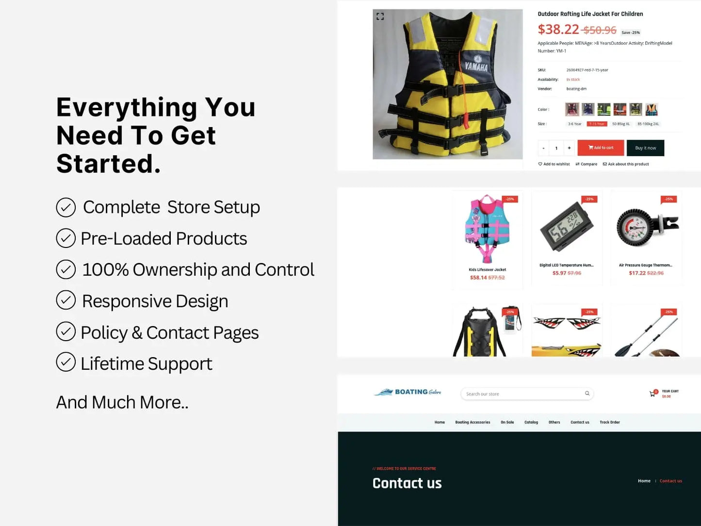 Boating Accessories Shopify Starter Dropship Store & Ecommerce Website The Stores Project