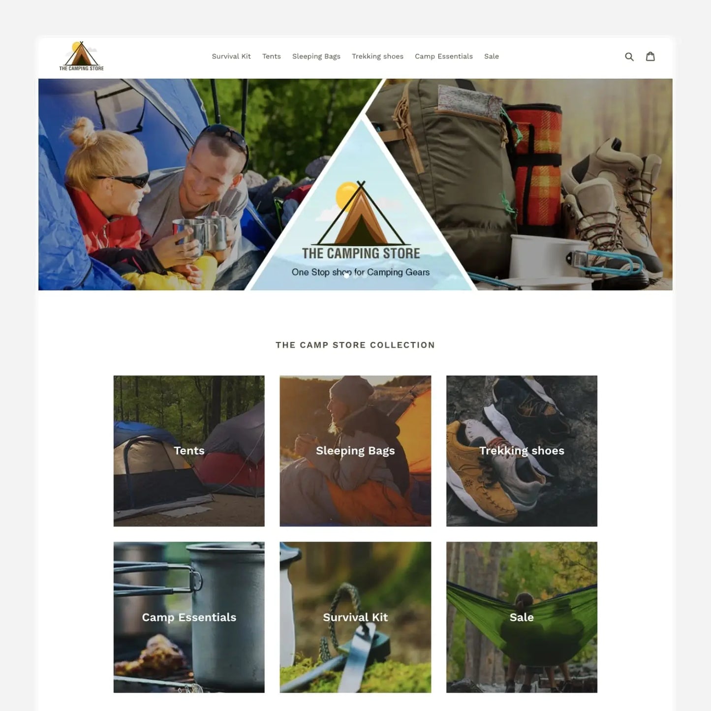 Camping Shopify Starter Dropship Store & Ecommerce Website The Stores Project