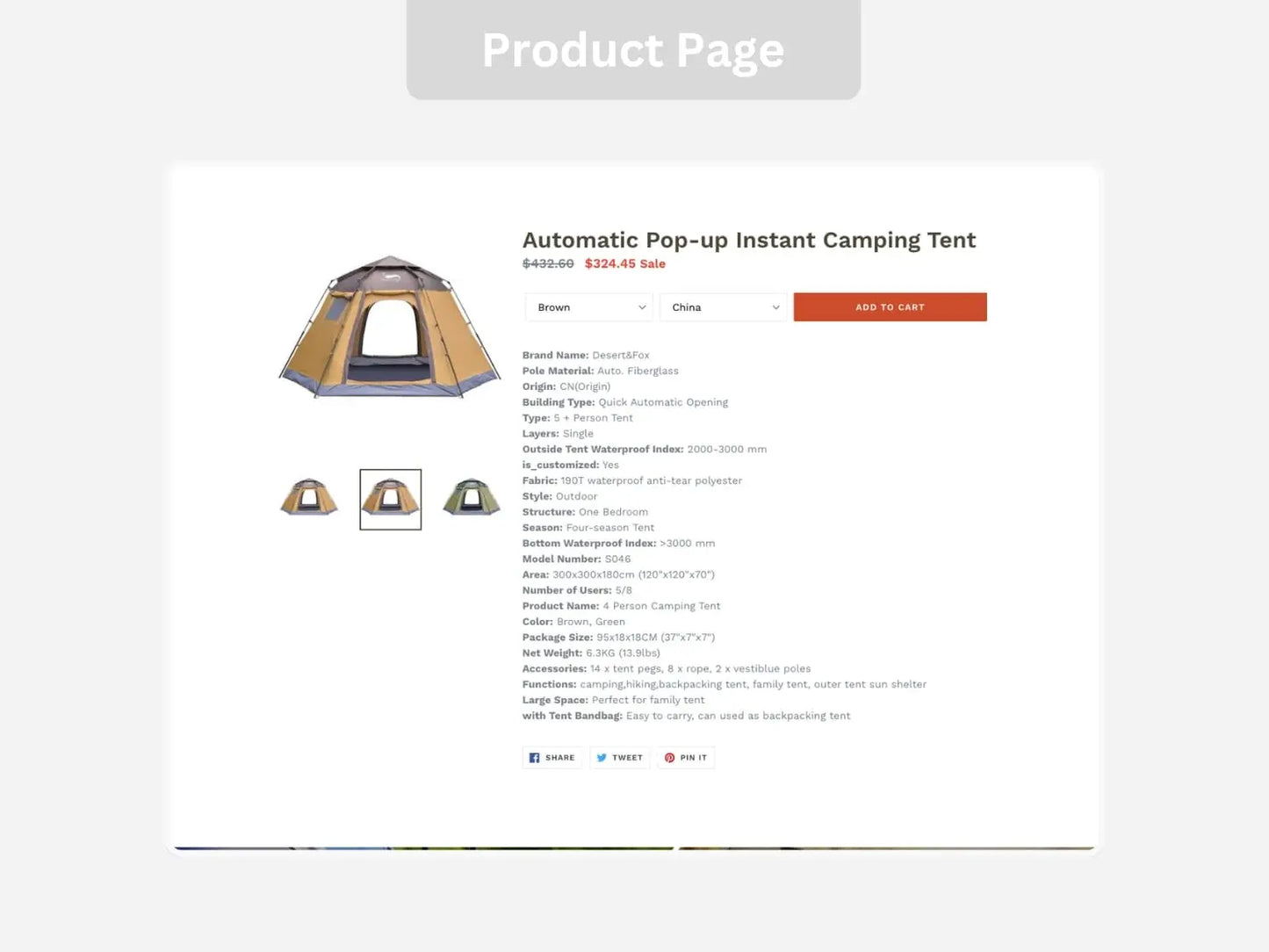 Camping Shopify Starter Dropship Store & Ecommerce Website The Stores Project