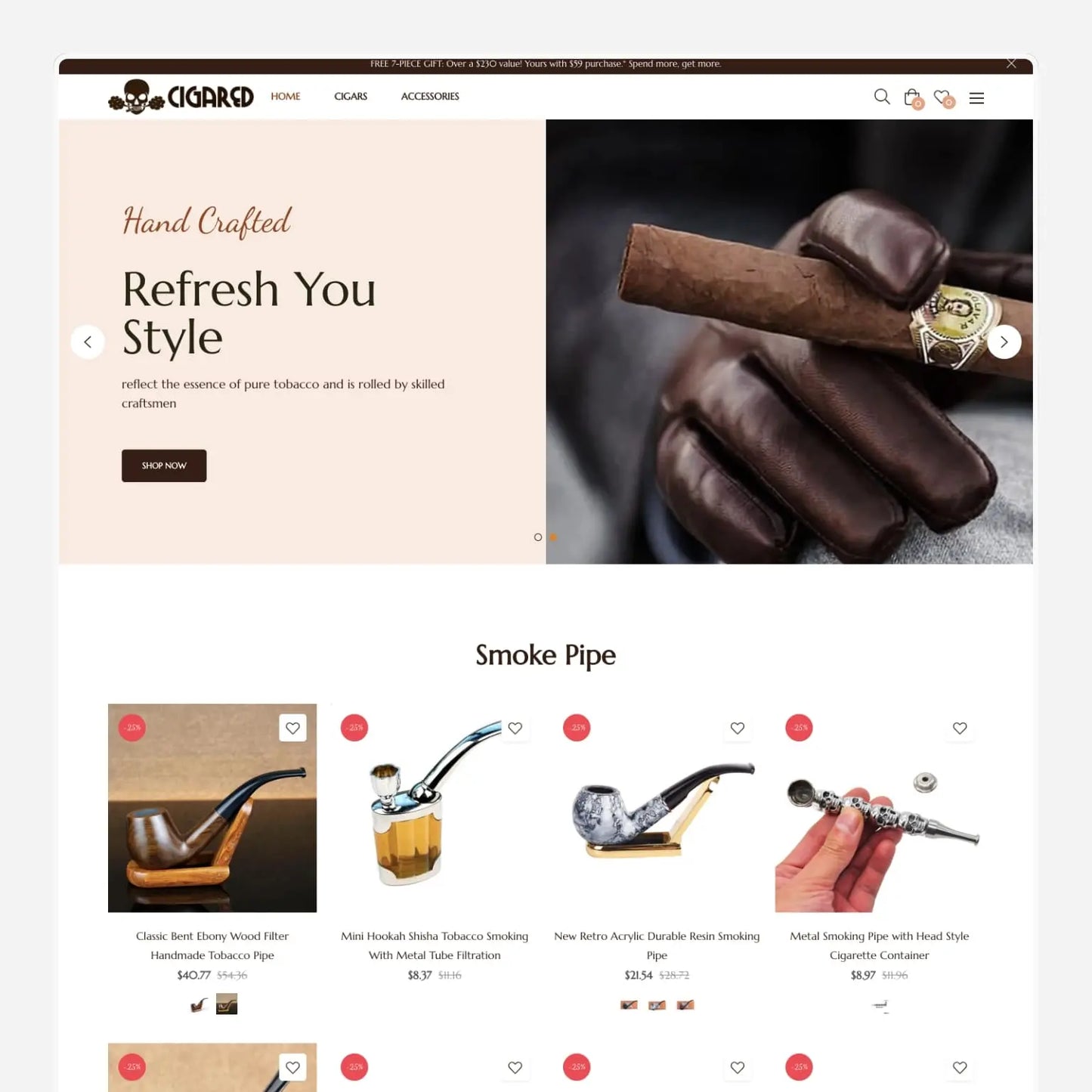 Cigar Accessories Shopify Starter Dropship Store & Ecommerce Website The Stores Project