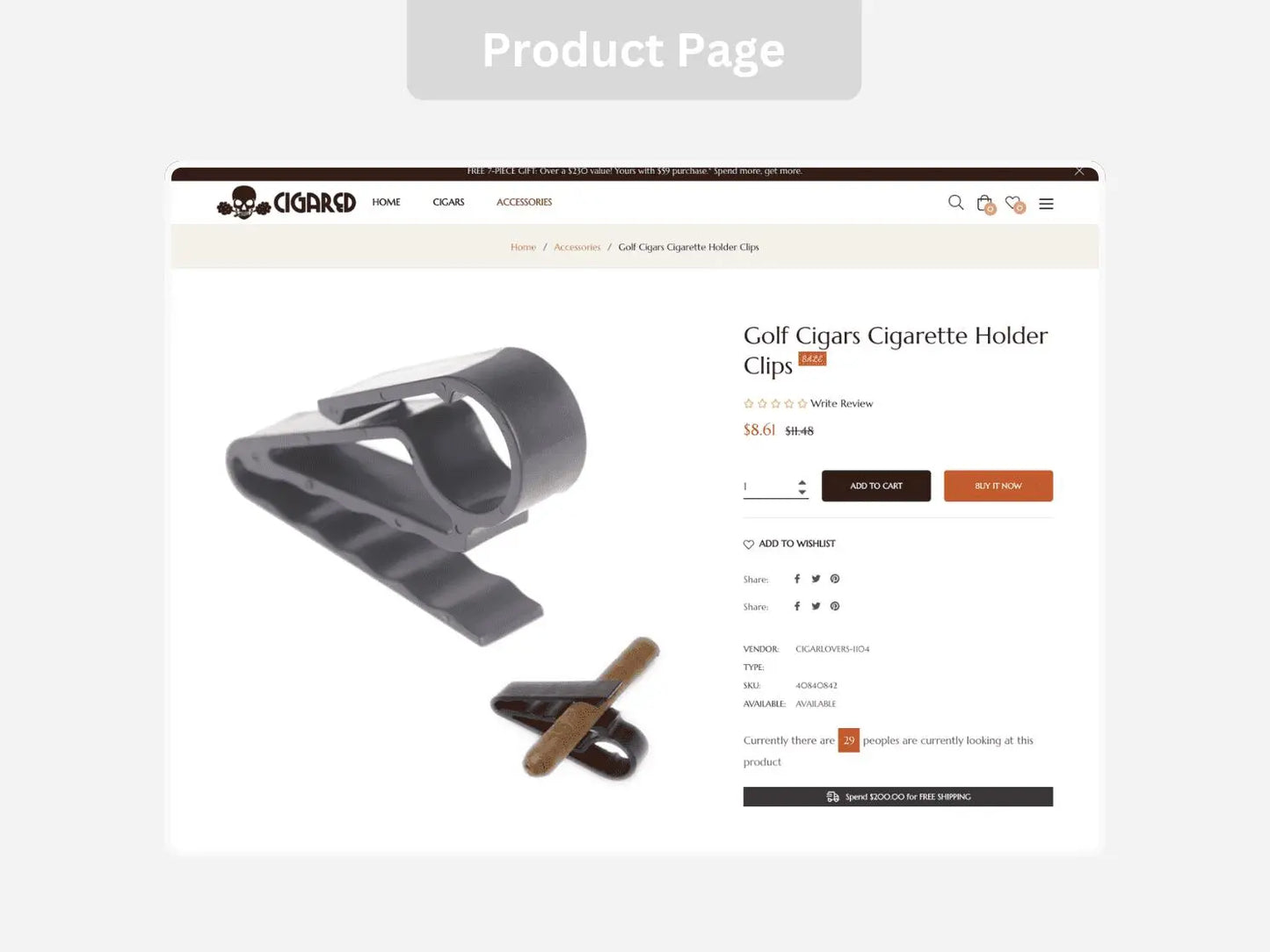 Cigar Accessories Shopify Starter Dropship Store & Ecommerce Website The Stores Project