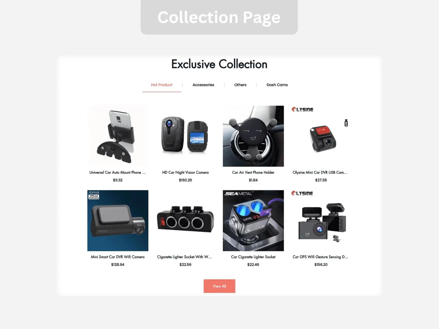 Dashcam and Accessories Shopify Starter Dropship Store & Ecommerce Website The Stores Project