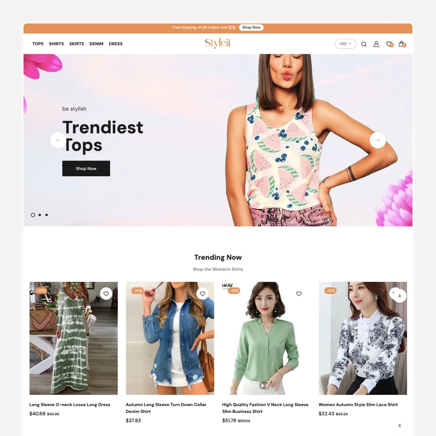 Fashion Wear Shopify Starter Dropship Store & Ecommerce Website The Stores Project