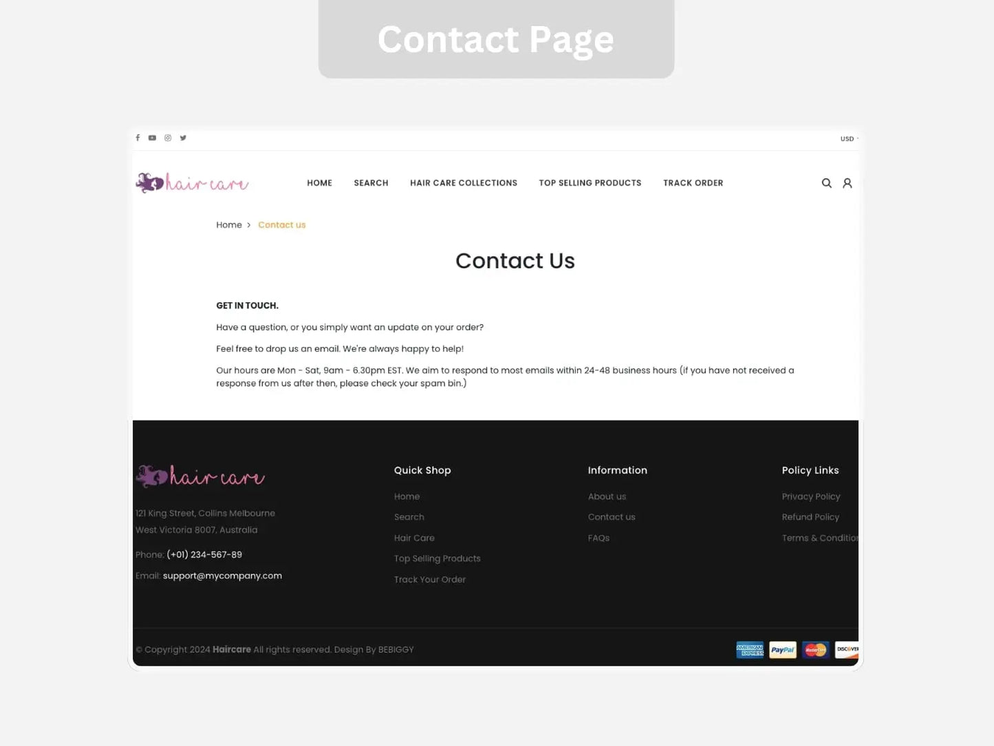 Hair Care Shopify Starter Dropship Store & Ecommerce Website The Stores Project