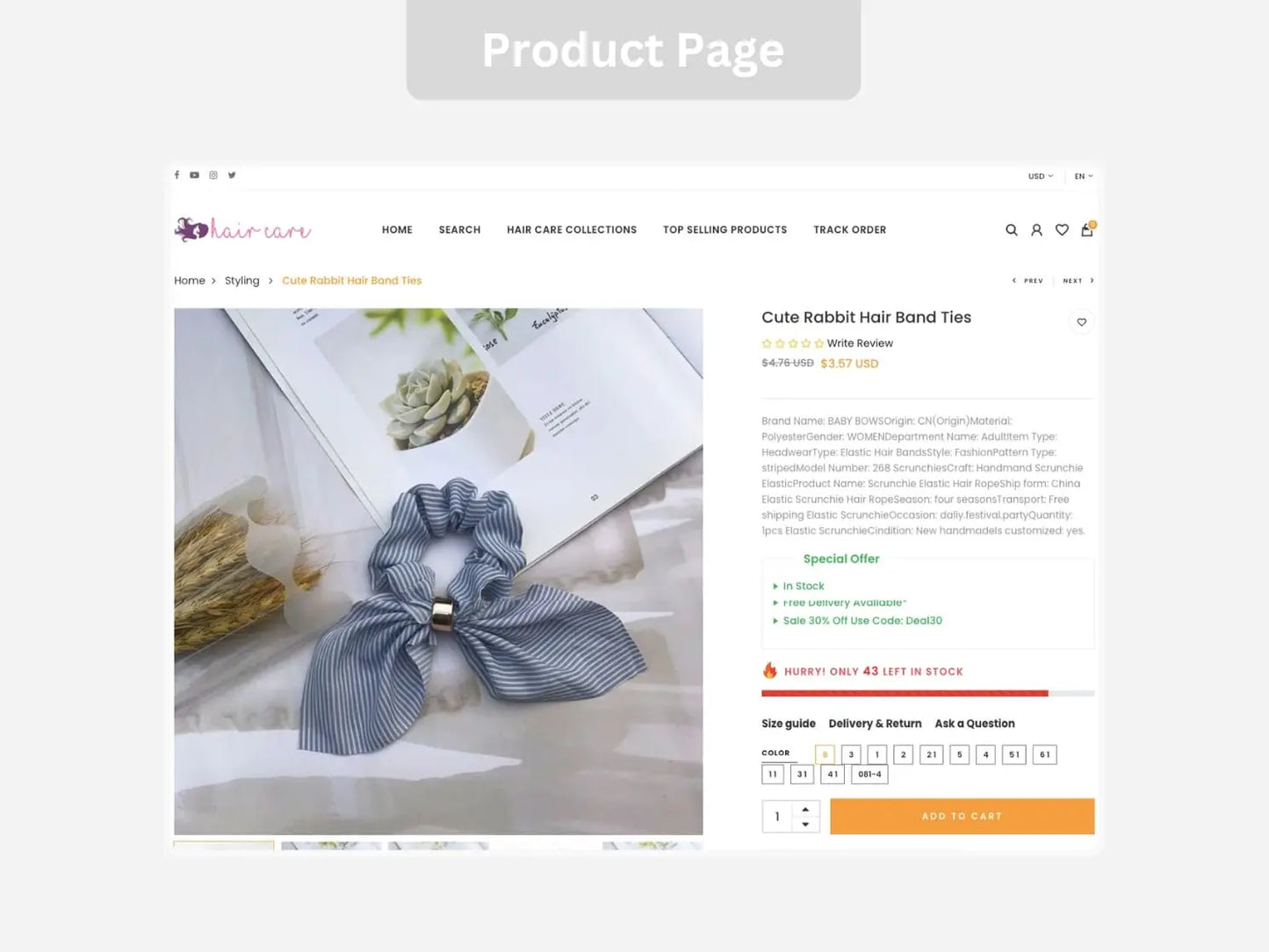 Hair Care Shopify Starter Dropship Store & Ecommerce Website The Stores Project
