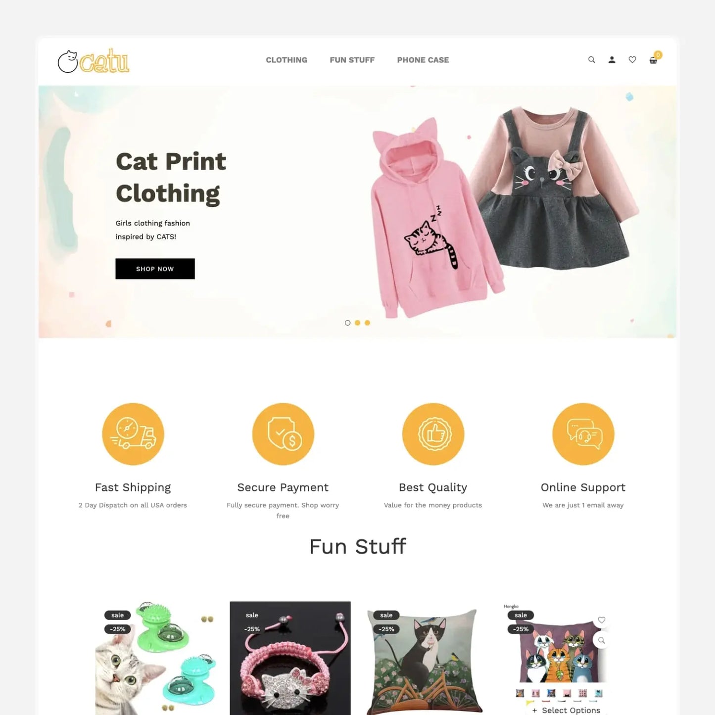 I Love Cats Shopify Starter Dropship Store & Ecommerce Website The Stores Project