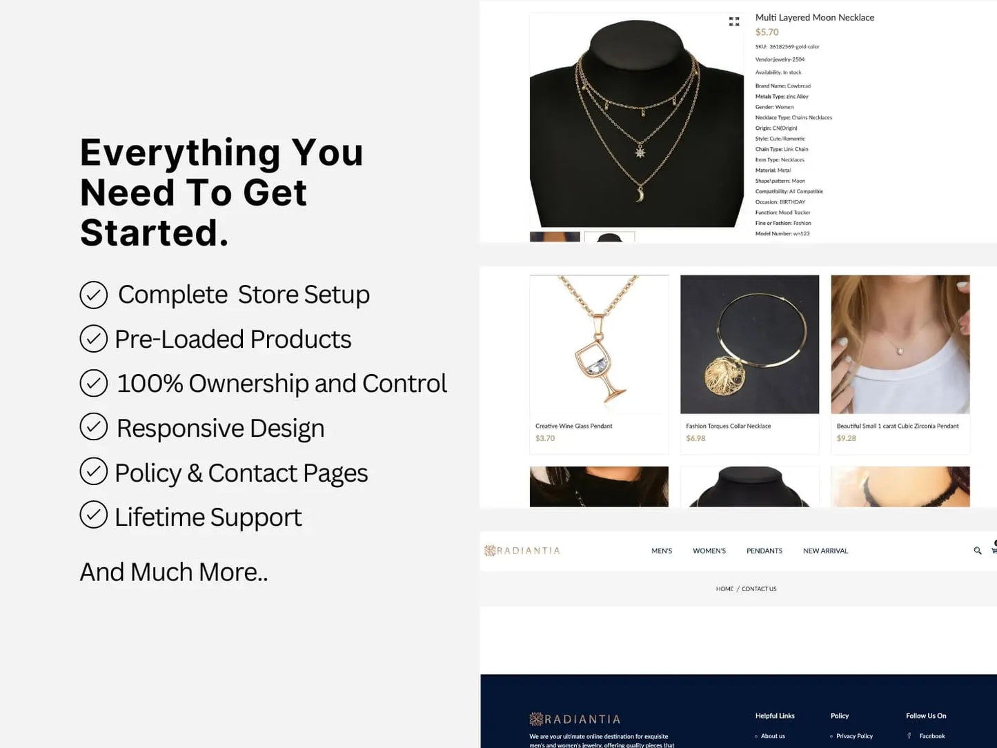 Jewelry Shopify Starter Dropship Store & Ecommerce Website The Stores Project