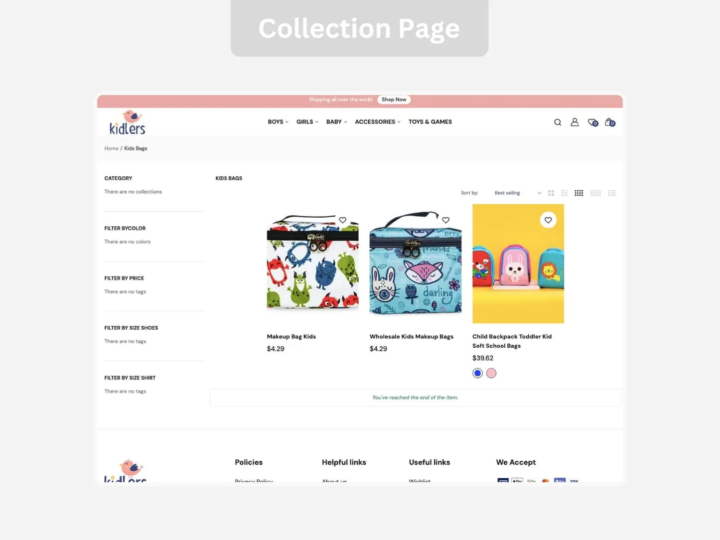Kids & Baby Wear Shopify Premium Dropship Store & Ecommerce Website The Stores Project