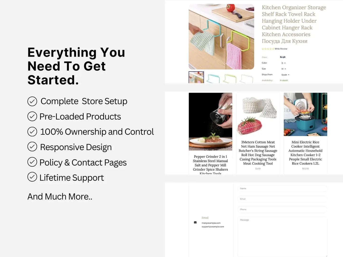 Kitchen Tools Shopify Starter Dropship Store & Ecommerce Website The Stores Project
