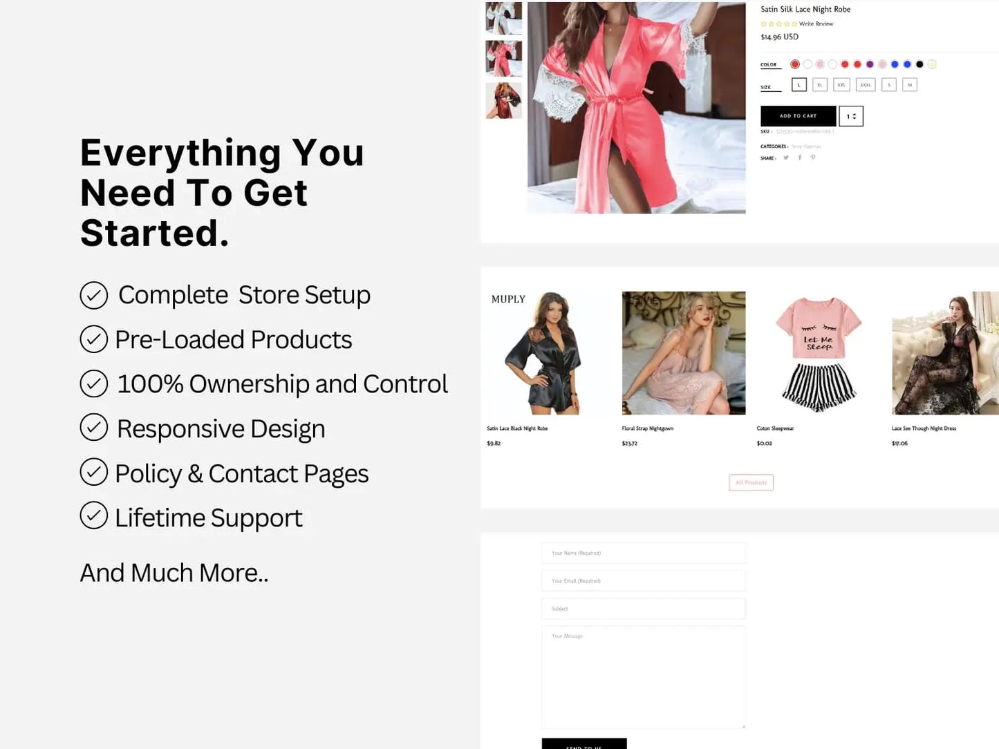Lingerie Shopify Starter Dropship Store & Ecommerce Website The Stores Project