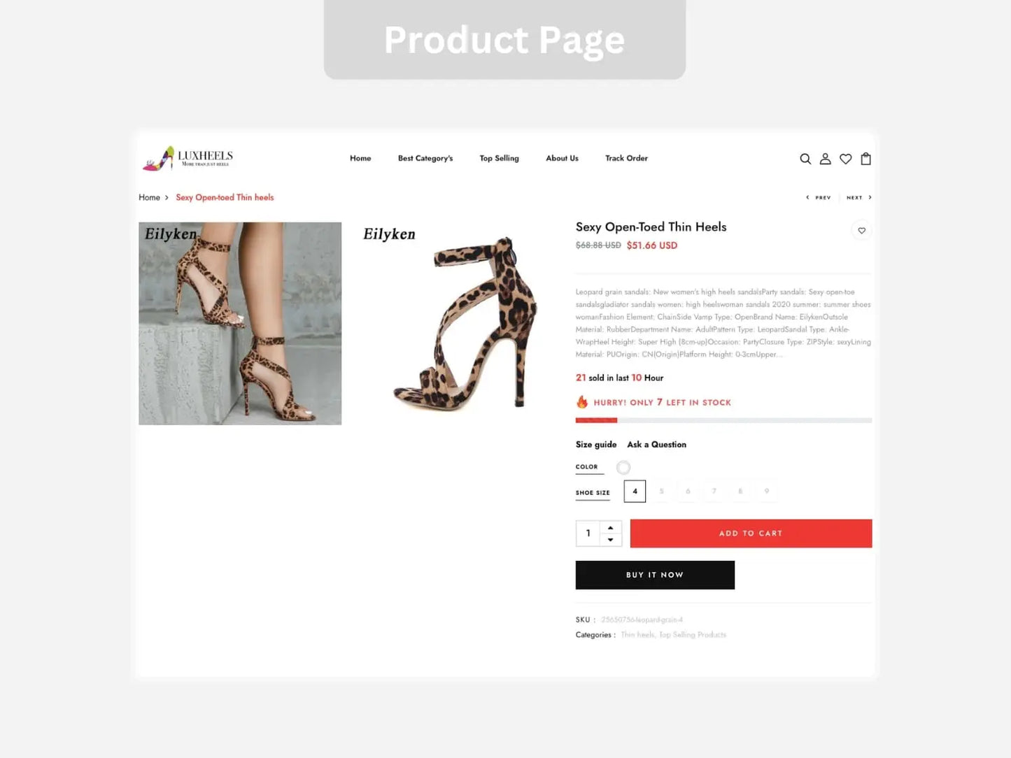 Lux Heels Shopify Starter Dropship Store & Ecommerce Website The Stores Project