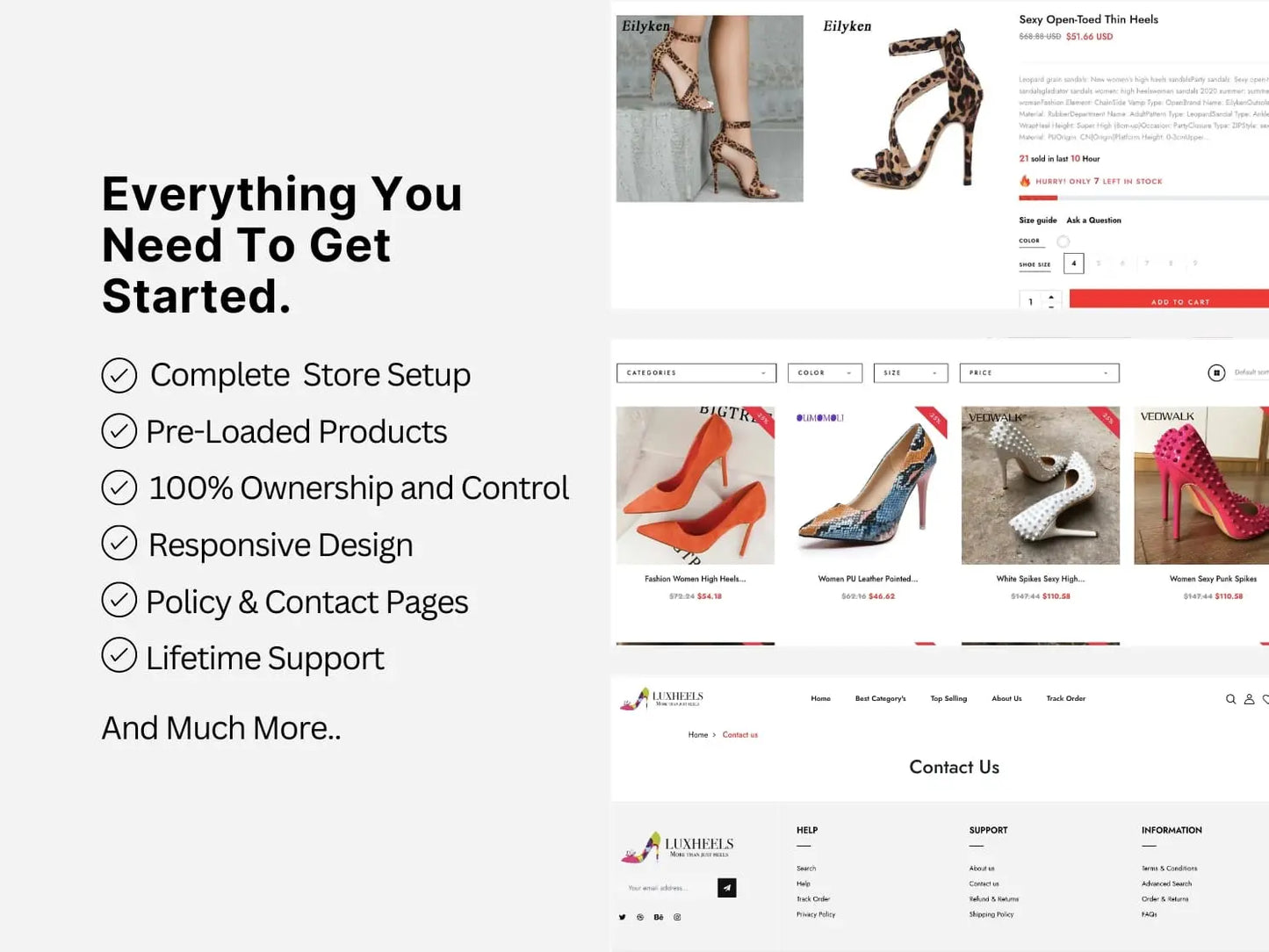 Lux Heels Shopify Starter Dropship Store & Ecommerce Website The Stores Project