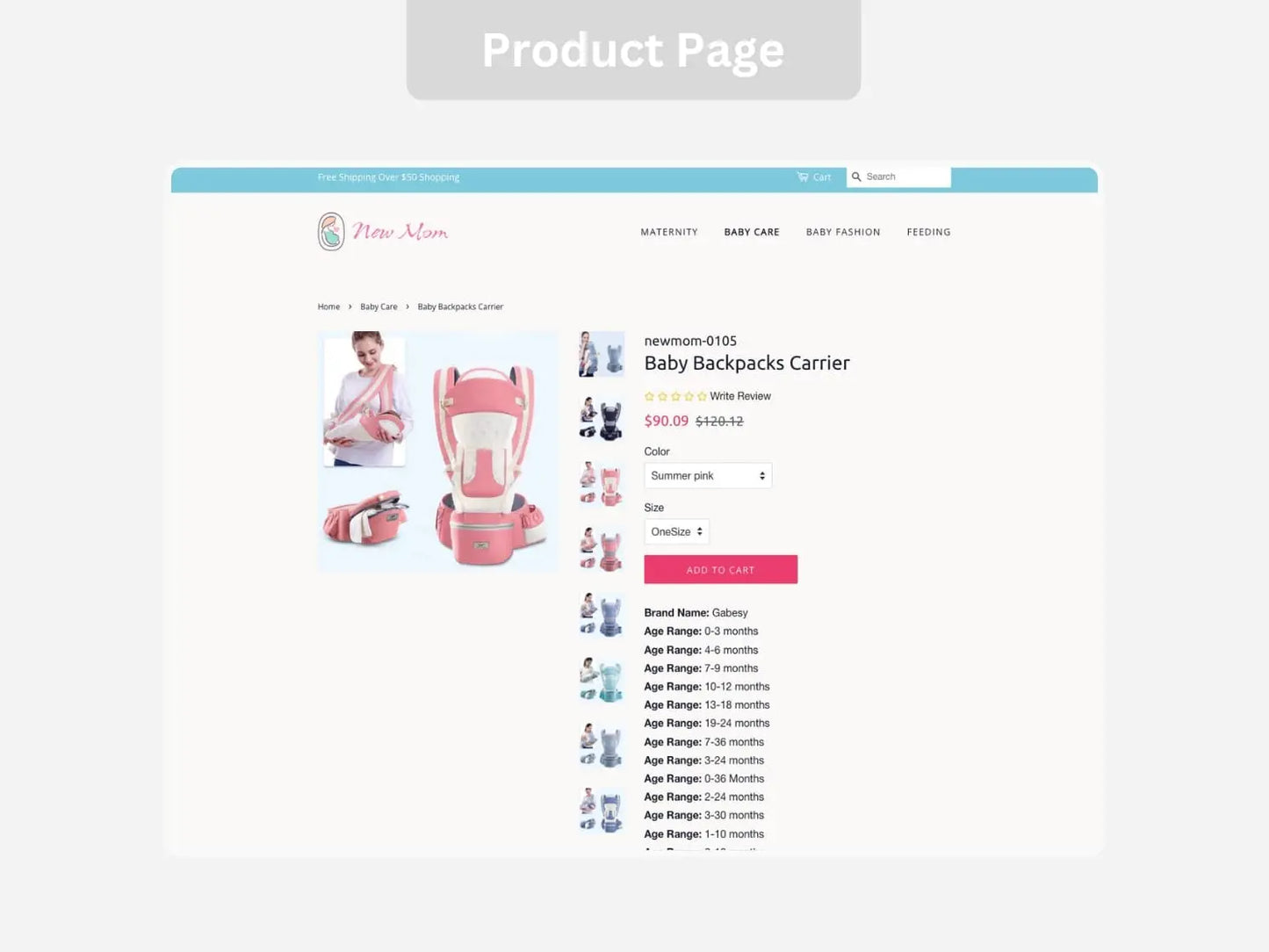New Mom Shopify Starter Dropship Store & Ecommerce Website The Stores Project