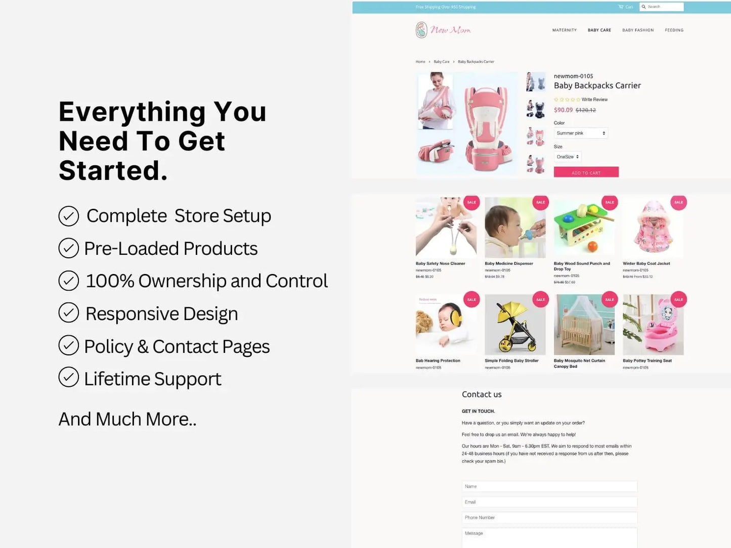 New Mom Shopify Starter Dropship Store & Ecommerce Website The Stores Project