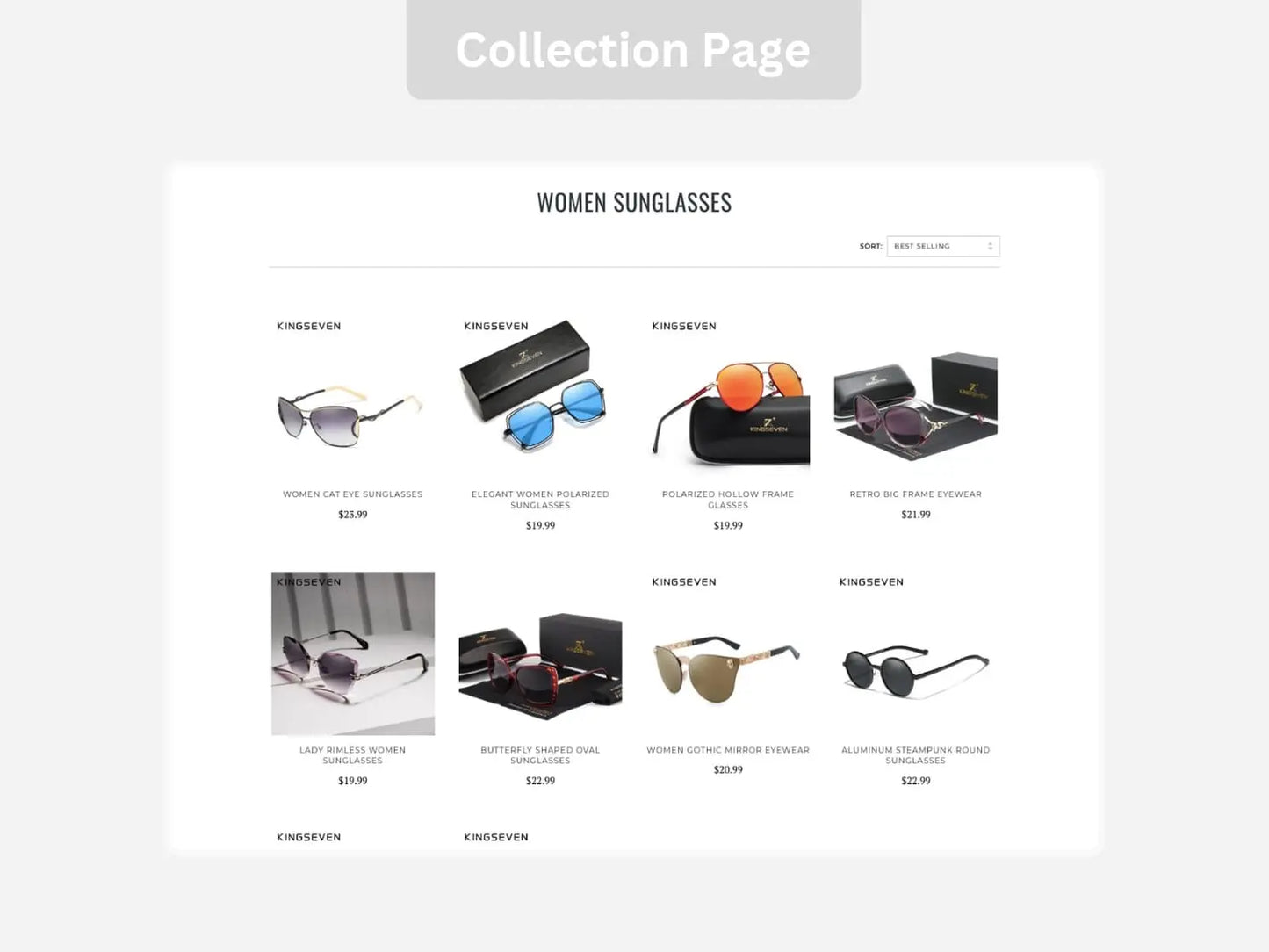 Sunglasses Shopify Exclusive Dropship Store & Ecommerce Website The Stores Project