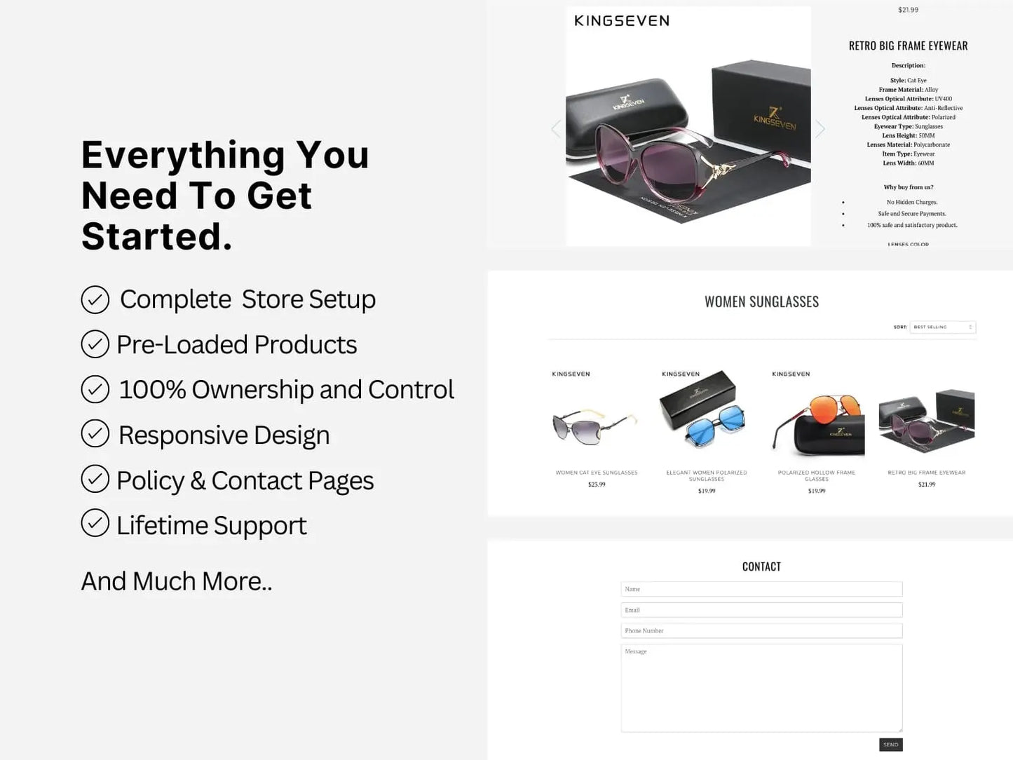 Sunglasses Shopify Exclusive Dropship Store & Ecommerce Website The Stores Project