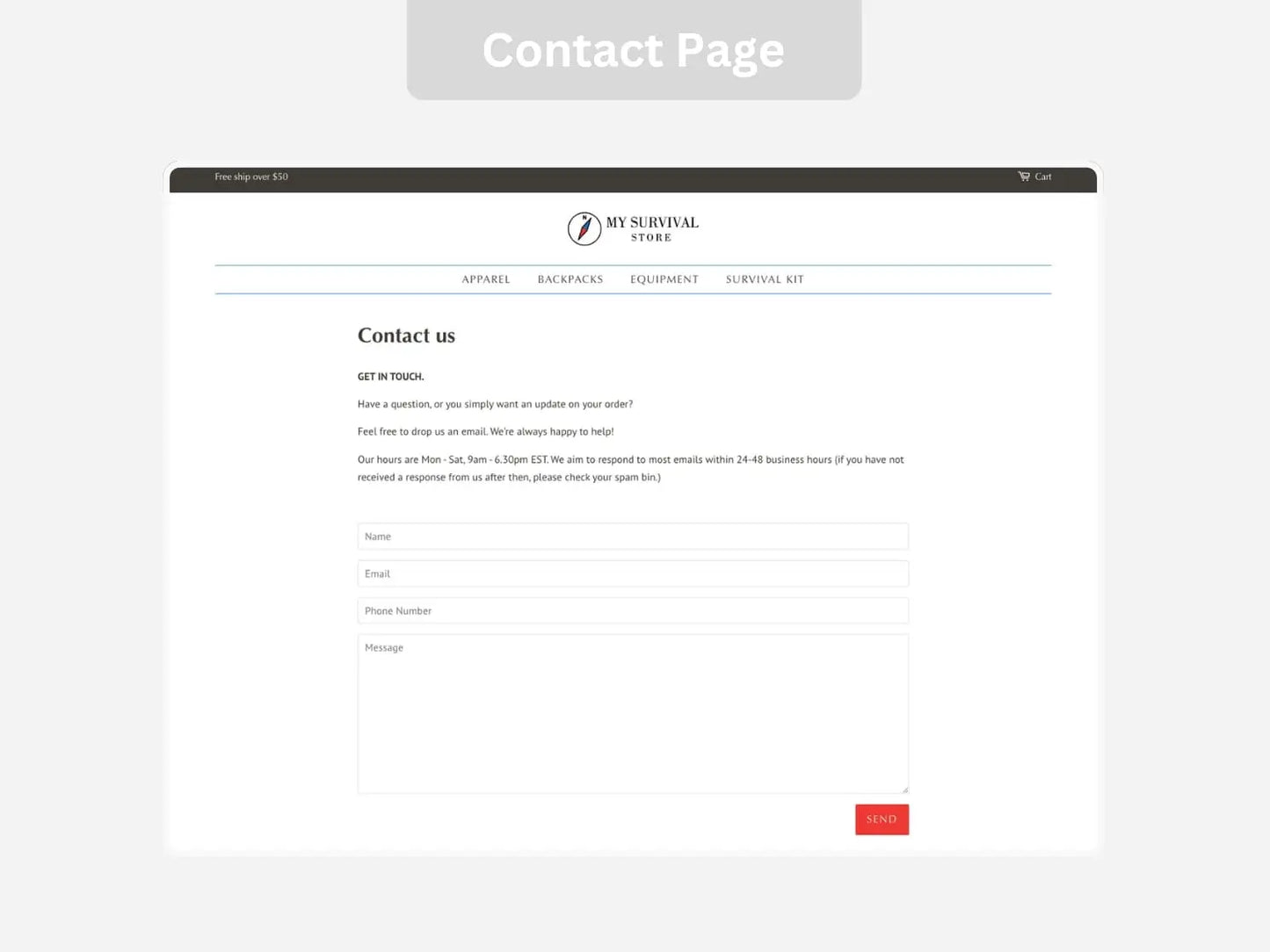 Survival Store Shopify Starter Dropship Store & Ecommerce Website The Stores Project