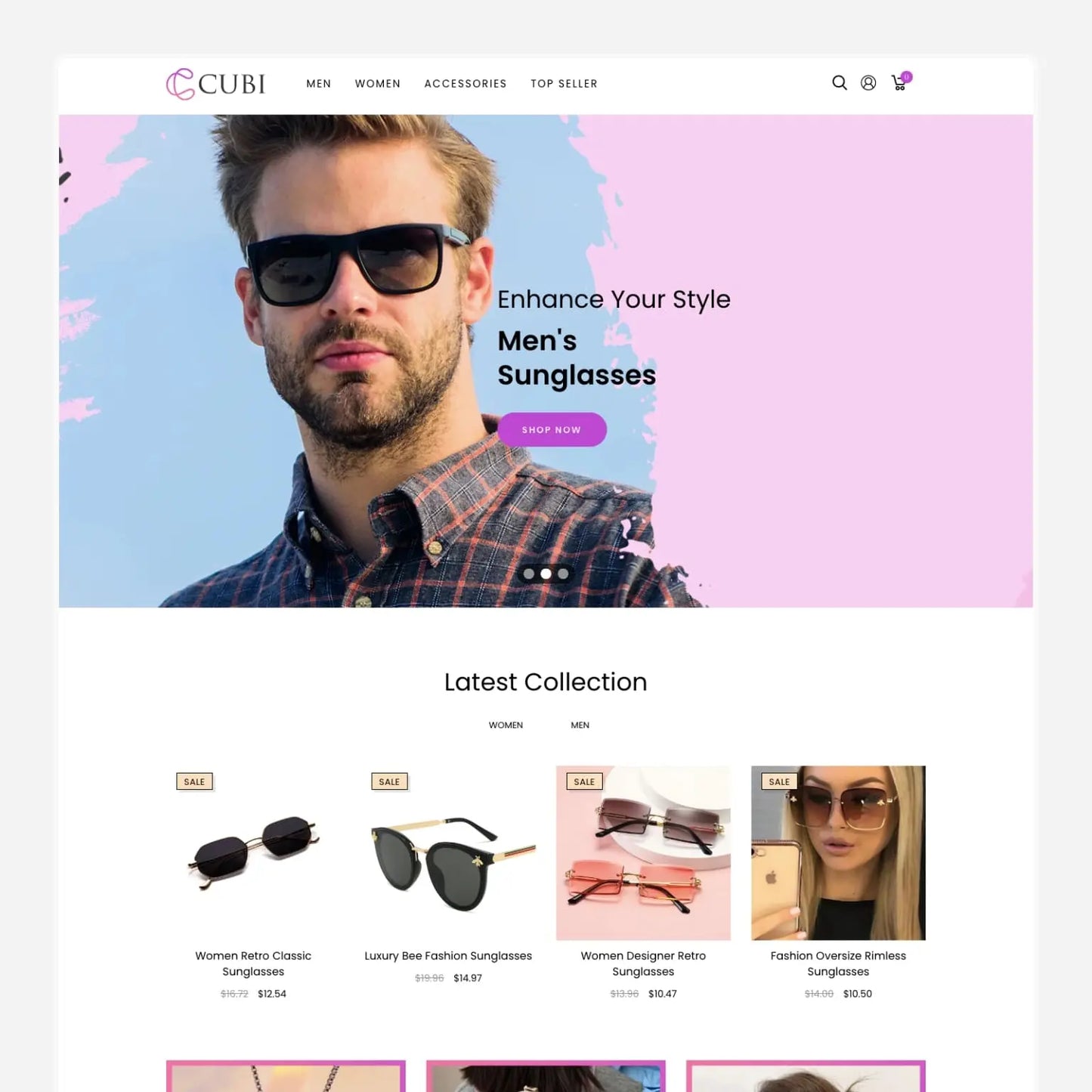 TMY Sunglasses Shopify Starter Dropship Store & Ecommerce Website The Stores Project