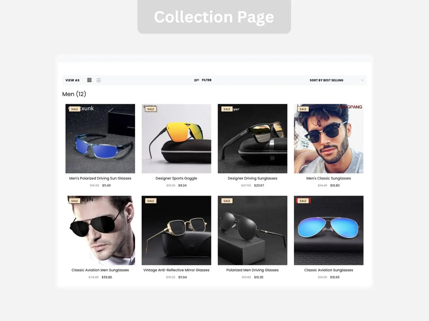 TMY Sunglasses Shopify Starter Dropship Store & Ecommerce Website The Stores Project