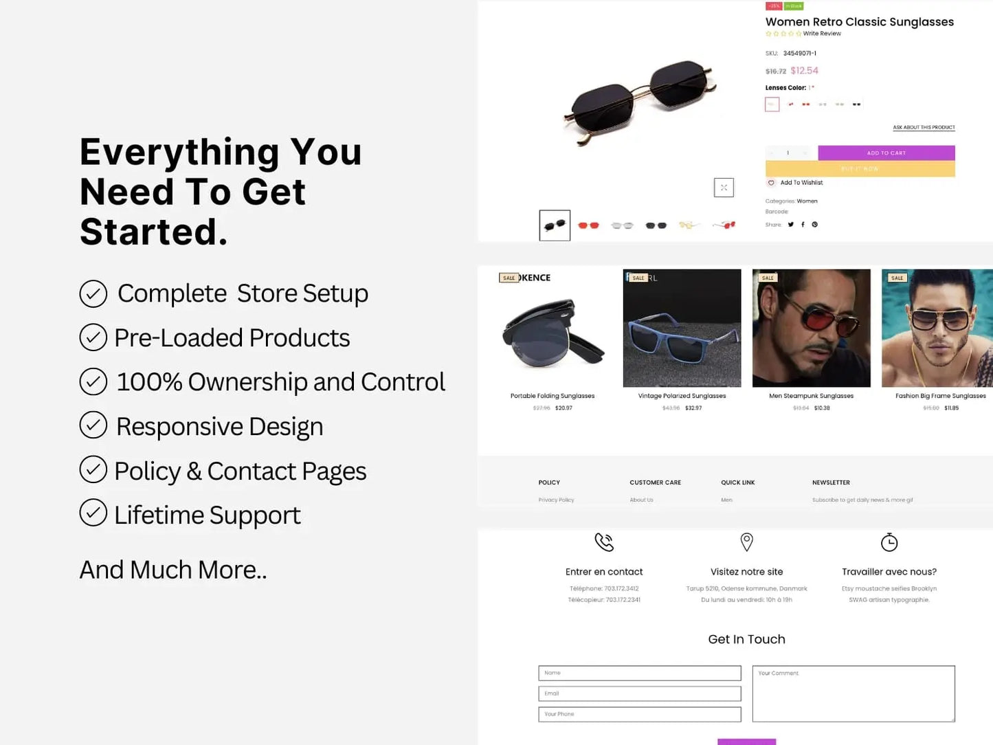 TMY Sunglasses Shopify Starter Dropship Store & Ecommerce Website The Stores Project