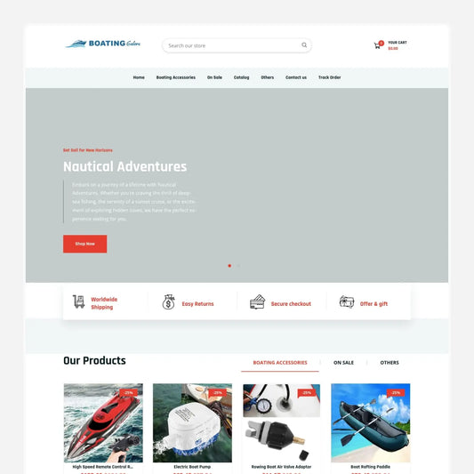 Boating Accessories Shopify Starter Dropship Store & Ecommerce Website The Stores Project