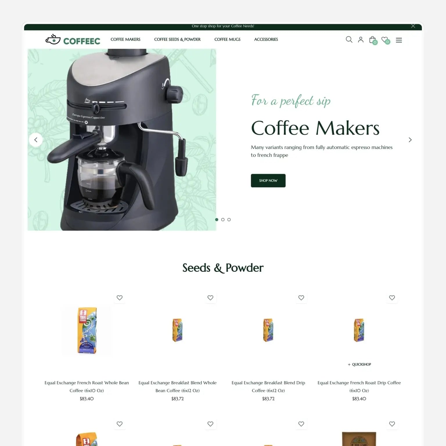 Coffee Shopify Premium Dropship Store & Ecommerce Website The Stores Project