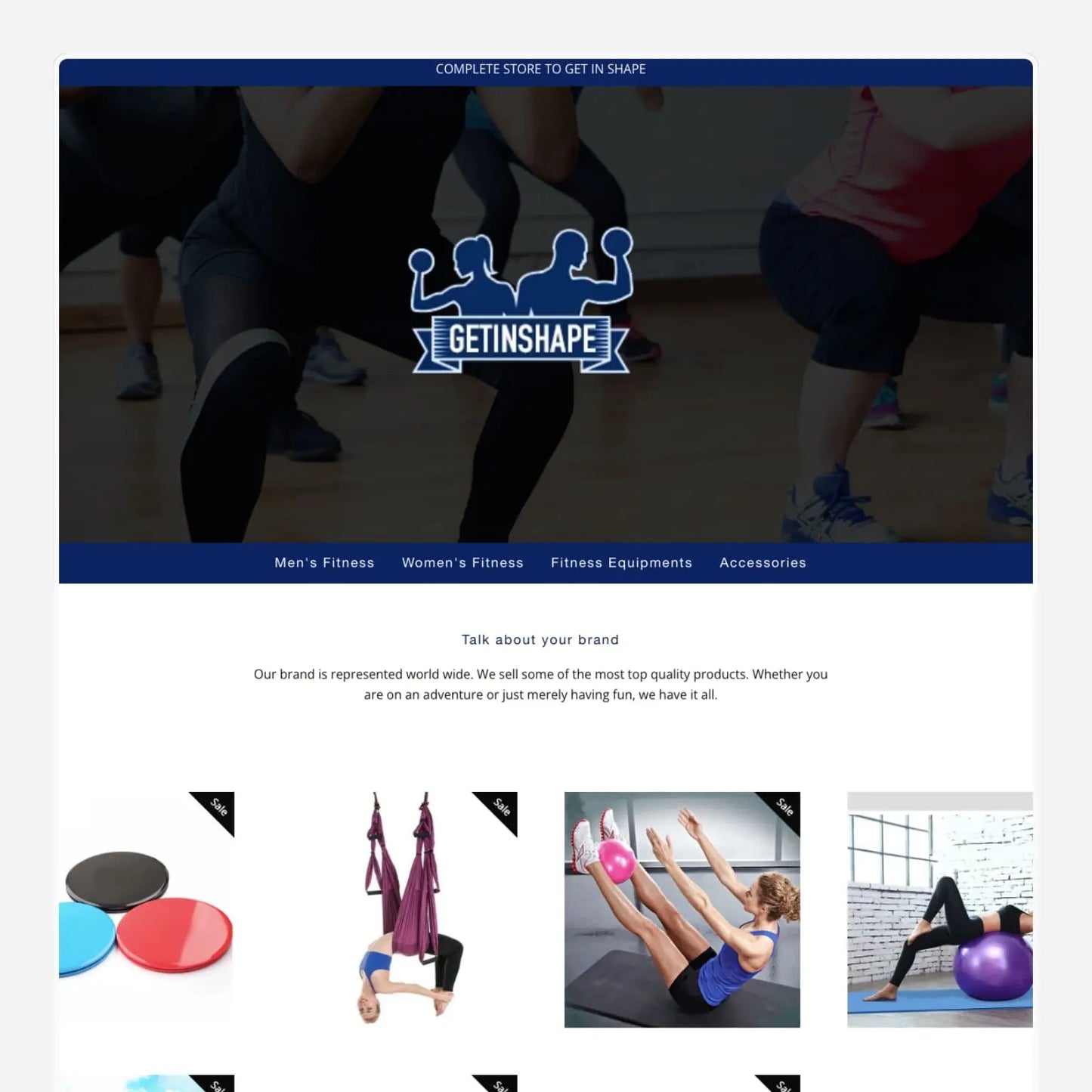 Get In Shape Shopify Starter Dropship Store & Ecommerce Website The Stores Project