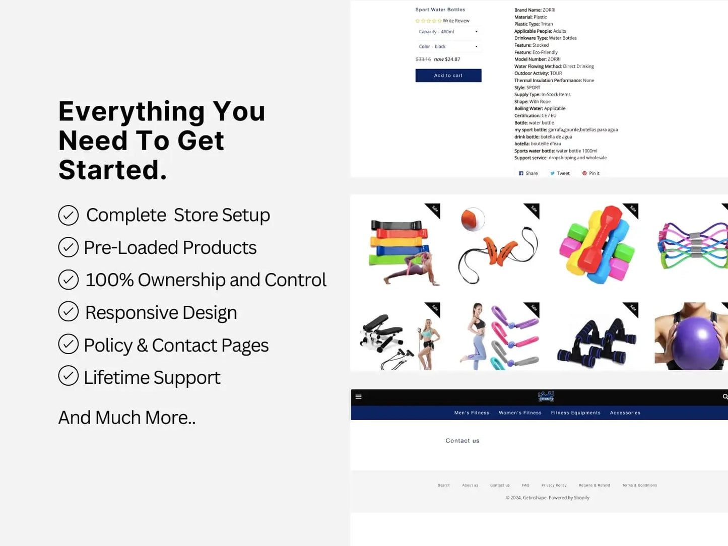 Get In Shape Shopify Starter Dropship Store & Ecommerce Website The Stores Project