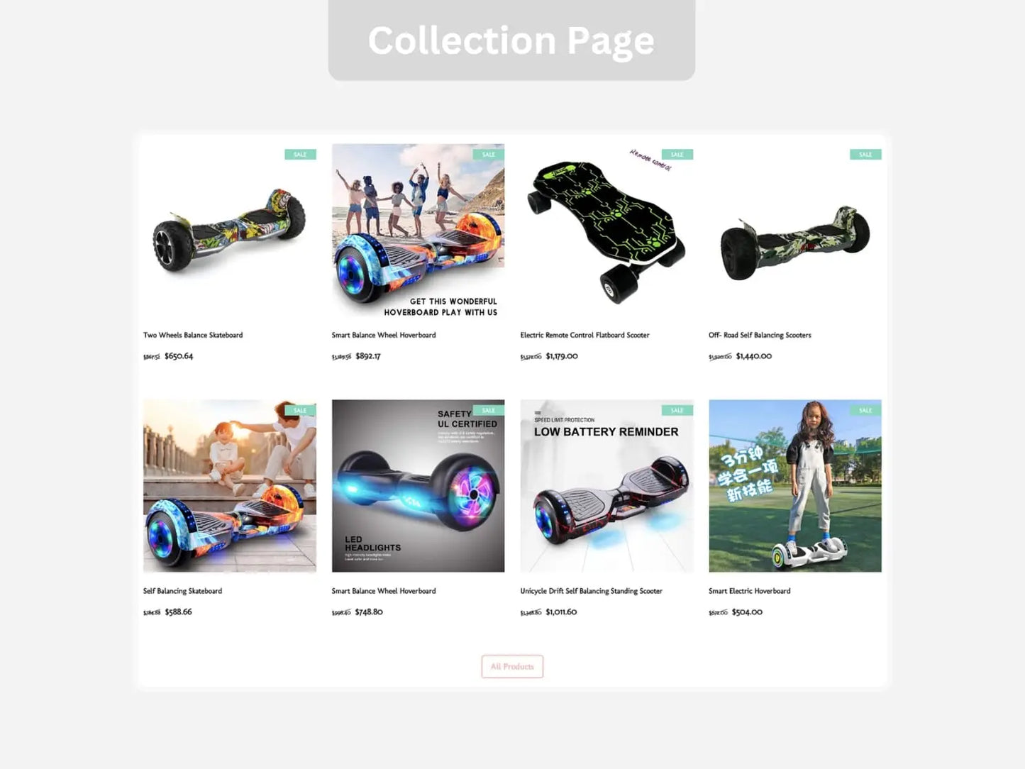 Hoverboard Shopify Starter Dropship Store & Ecommerce Website The Stores Project