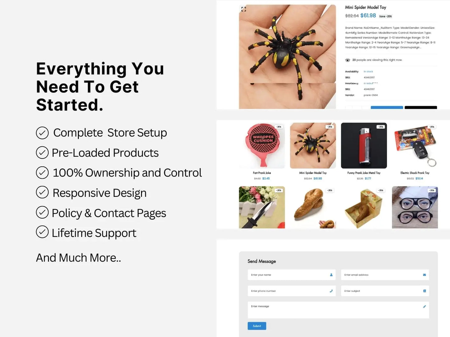 Prank Toys Shopify Starter Dropship Store & Ecommerce Website The Stores Project