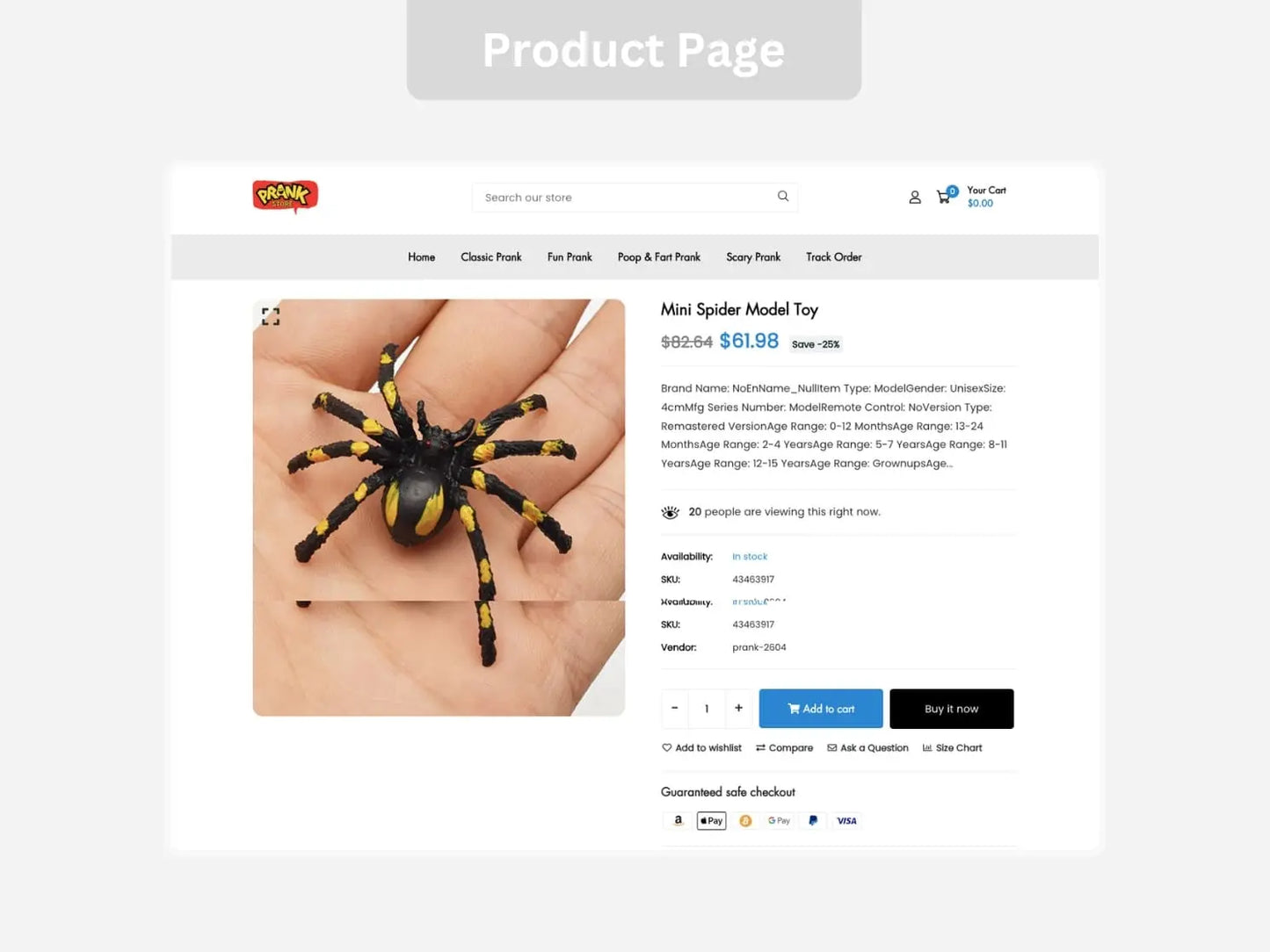 Prank Toys Shopify Starter Dropship Store & Ecommerce Website The Stores Project