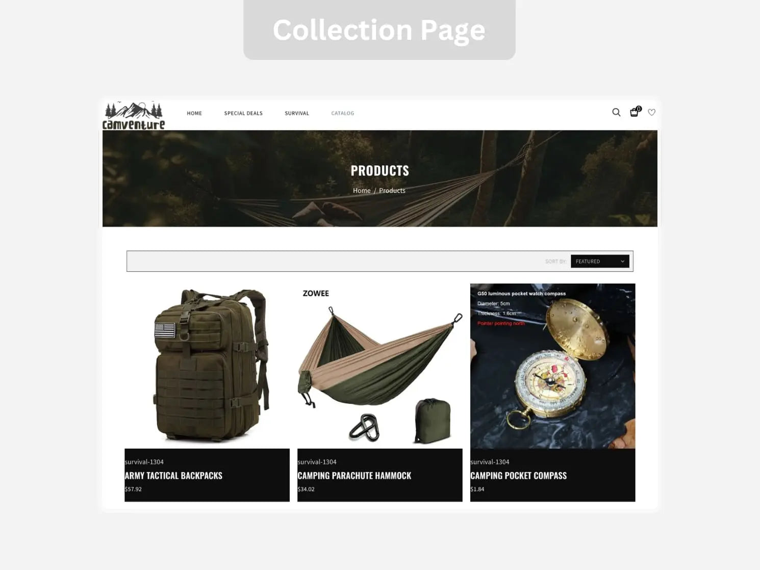 Survival Kit Shopify Starter Dropship Store & Ecommerce Website The Stores Project