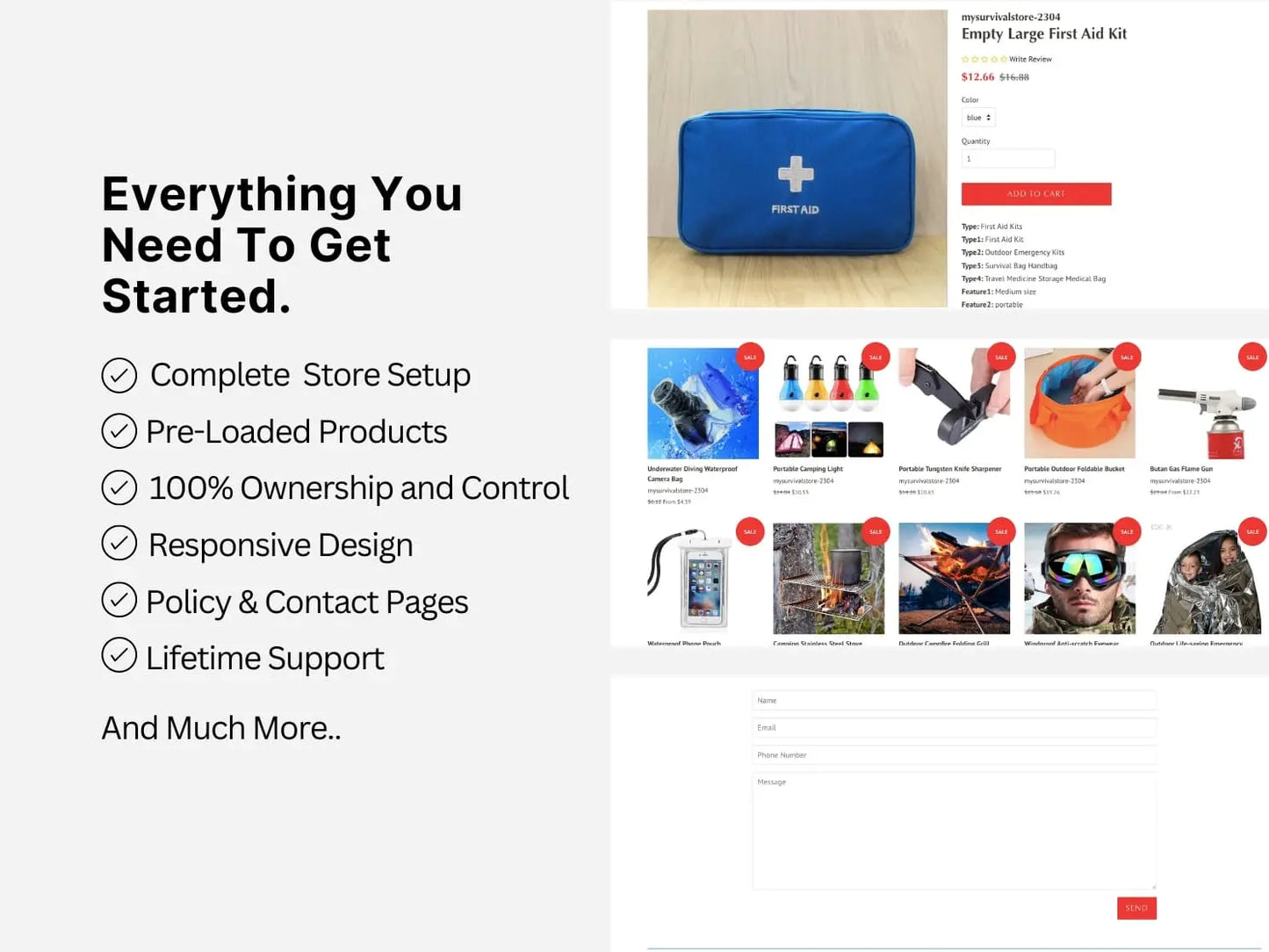 Survival Store Shopify Starter Dropship Store & Ecommerce Website The Stores Project