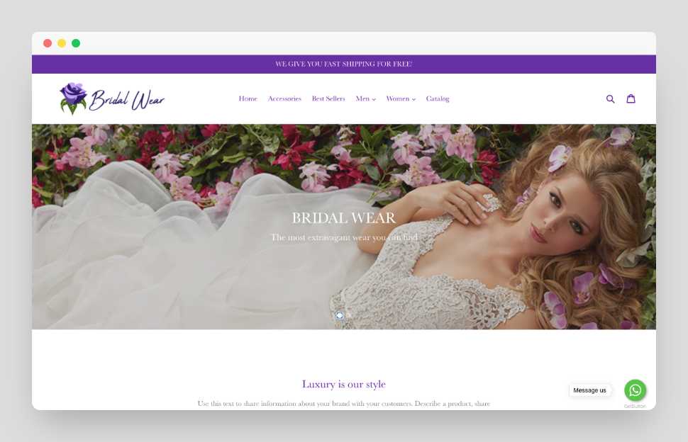 Bridal Wear Shopify Starter Dropship Store & Ecommerce Website