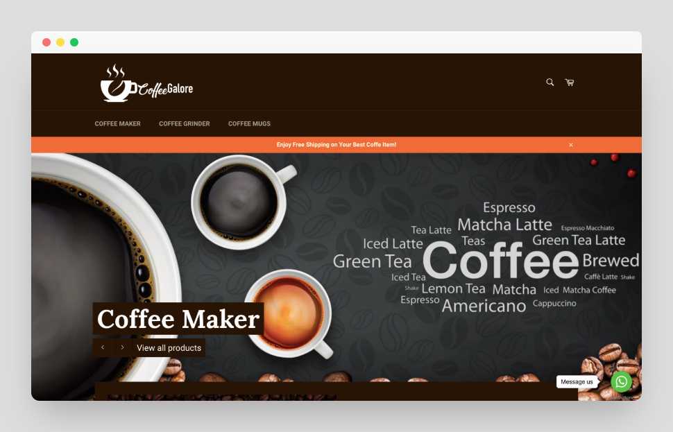 Coffee Galore Shopify Starter Dropship Store & Ecommerce Website