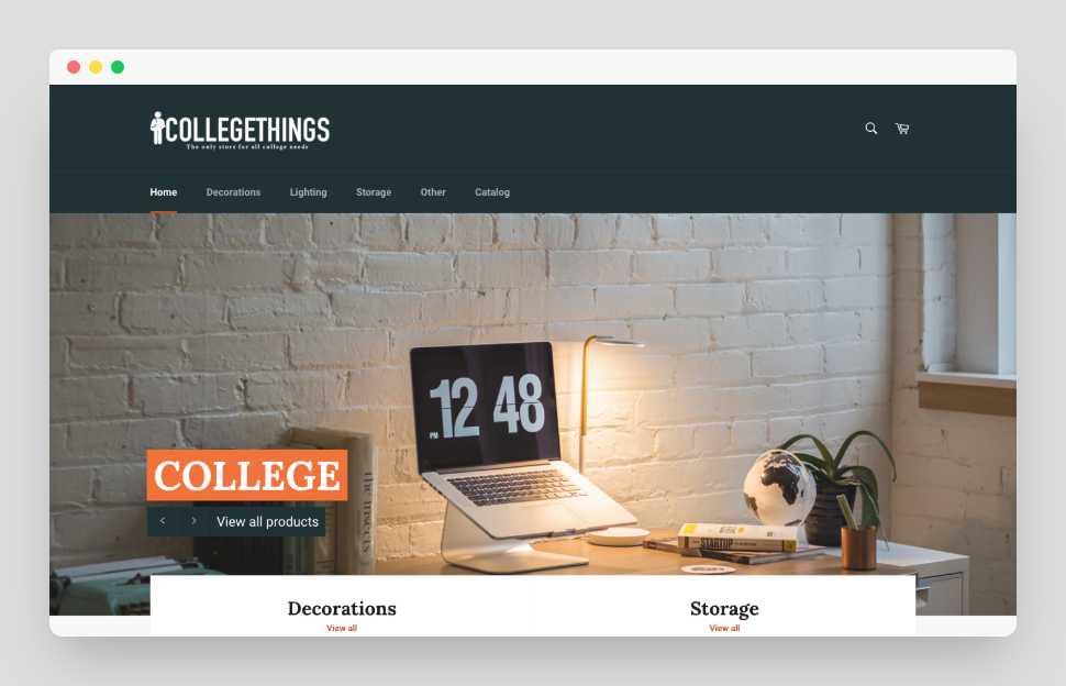 College Things Shopify Starter Dropship Store & Ecommerce Website