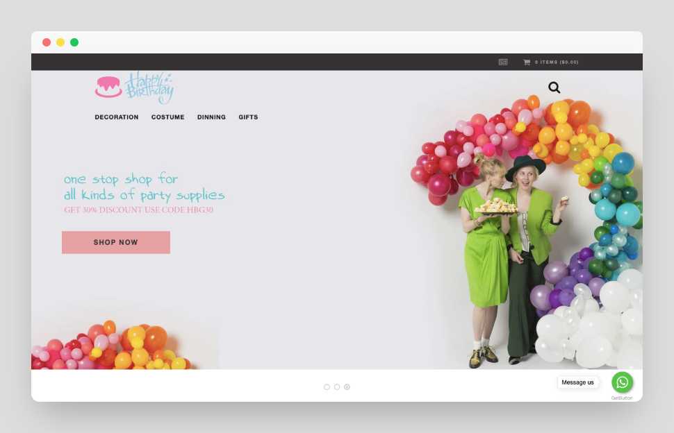 Happy Birthday Shopify Starter Dropship Store & Ecommerce Website