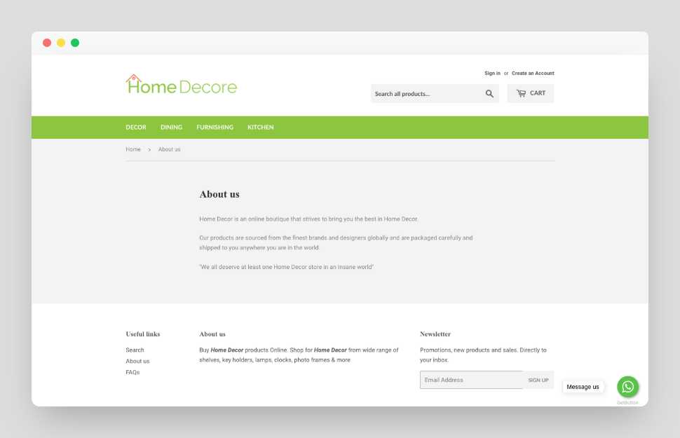 Home Decor Shopify Starter Dropship Store & Ecommerce Website