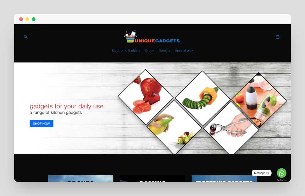 Unique Gadgets Shopify Starter Dropship Store & Ecommerce Website