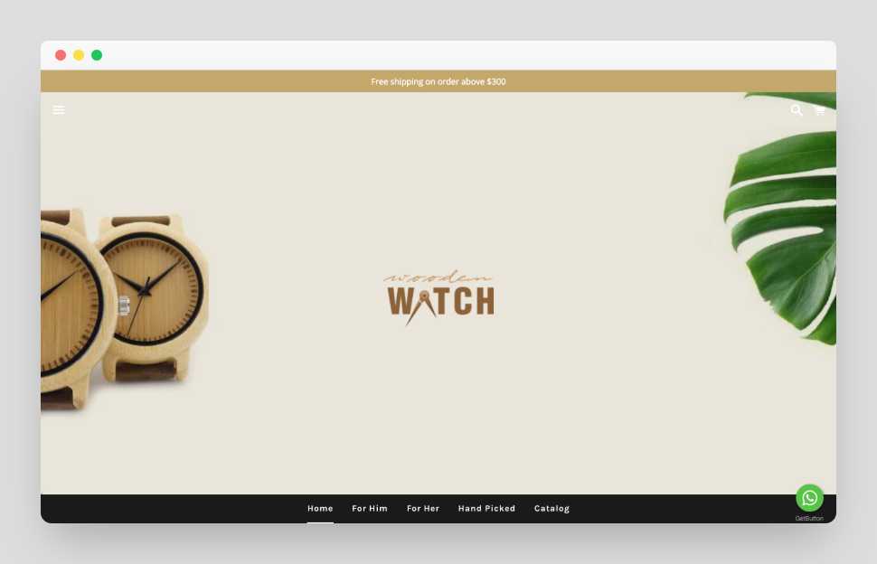 Wooden Watch Shopify Starter Dropship Store & Ecommerce Website